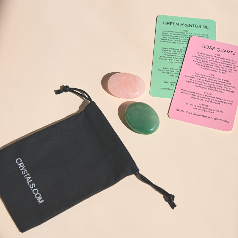 Love Pouch - Rose Quartz / Green Aventurine
