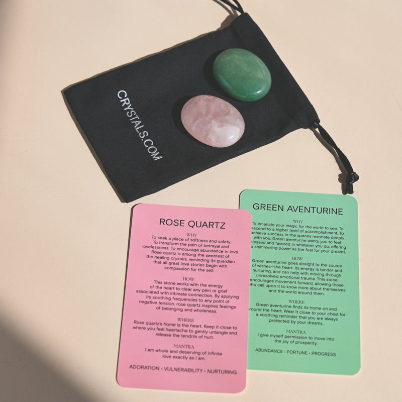 Love Pouch - Rose Quartz / Green Aventurine
